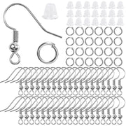 300Pcs Earrings Set Hypoallergenic Earring Hooks Jump Rings Clear Rubber Earring Backs For Jewelry Making Findings Accessories